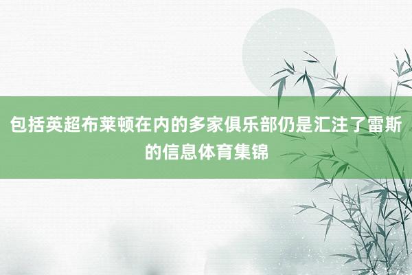 包括英超布莱顿在内的多家俱乐部仍是汇注了雷斯的信息体育集锦