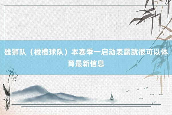 雄狮队（橄榄球队）本赛季一启动表露就很可以体育最新信息