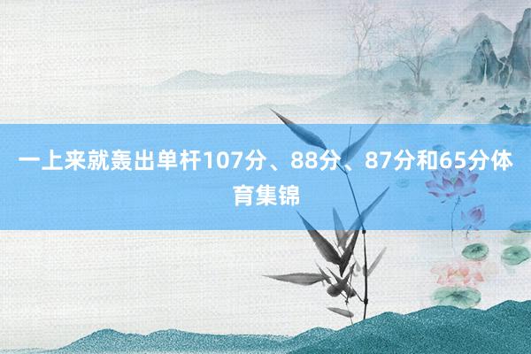 一上来就轰出单杆107分、88分、87分和65分体育集锦