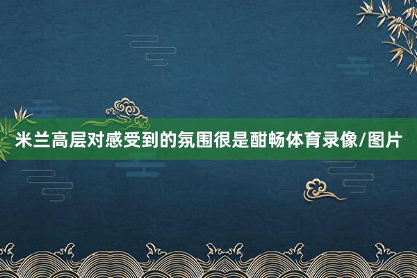 米兰高层对感受到的氛围很是酣畅体育录像/图片