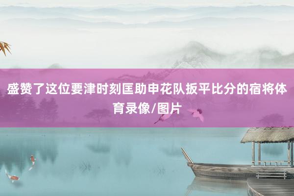 盛赞了这位要津时刻匡助申花队扳平比分的宿将体育录像/图片