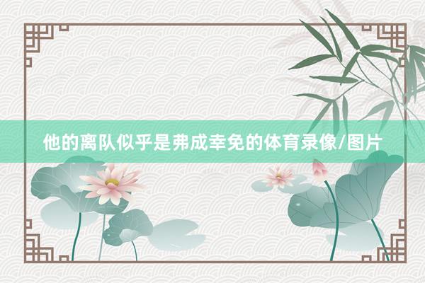 他的离队似乎是弗成幸免的体育录像/图片