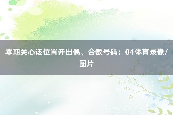本期关心该位置开出偶、合数号码：04体育录像/图片