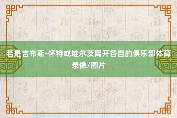 若是吉布斯-怀特或维尔茨离开各自的俱乐部体育录像/图片