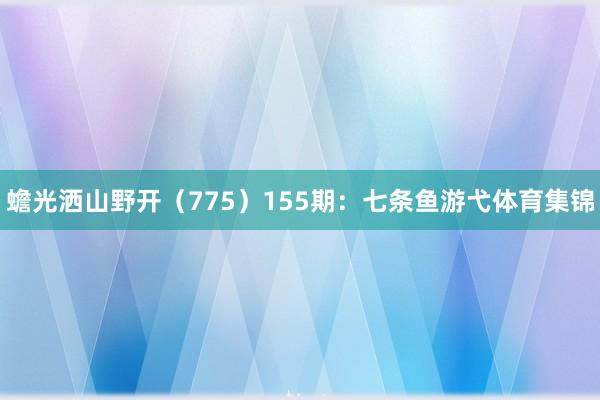 蟾光洒山野开（775）　　155期：七条鱼游弋体育集锦