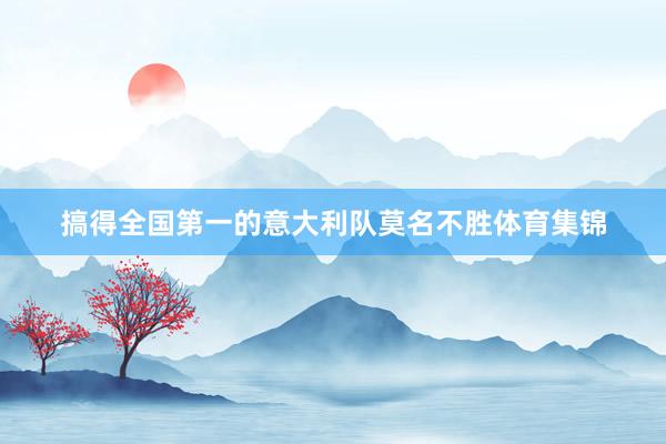 搞得全国第一的意大利队莫名不胜体育集锦