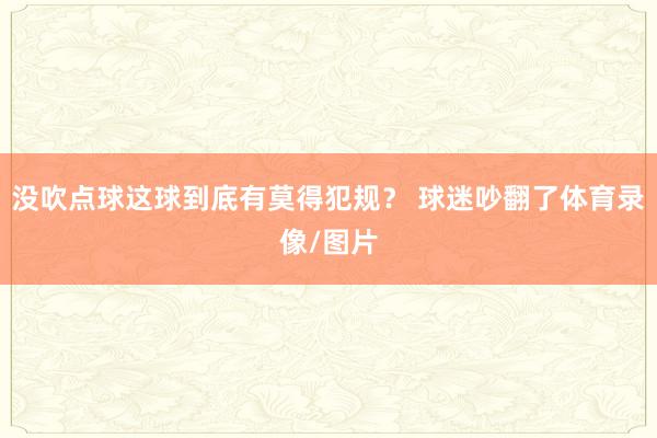 没吹点球这球到底有莫得犯规? 球迷吵翻了体育录像/图片