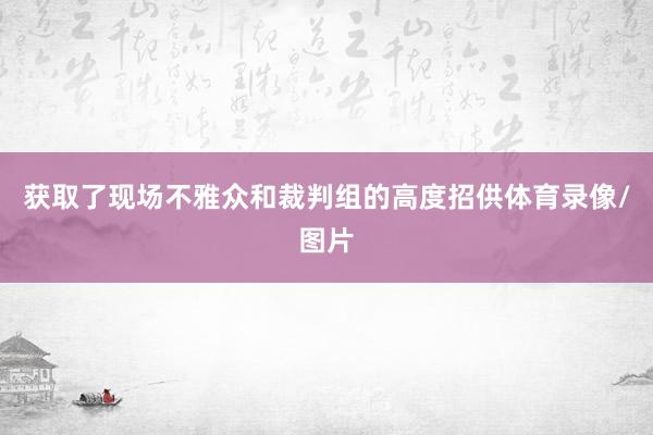 获取了现场不雅众和裁判组的高度招供体育录像/图片