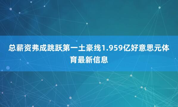 总薪资弗成跳跃第一土豪线1.959亿好意思元体育最新信息