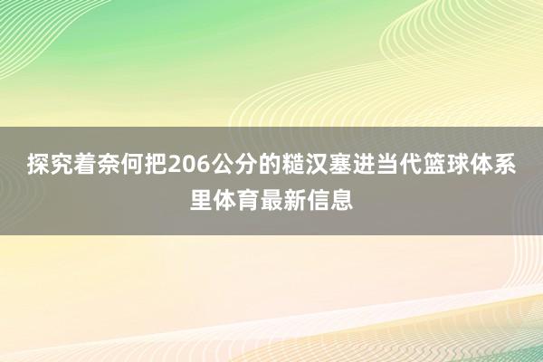 探究着奈何把206公分的糙汉塞进当代篮球体系里体育最新信息