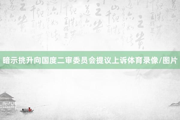 暗示挑升向国度二审委员会提议上诉体育录像/图片