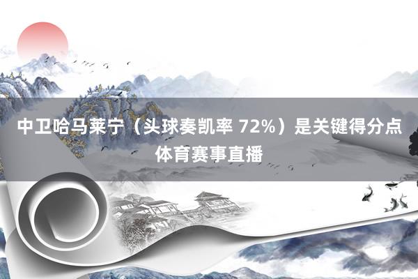 中卫哈马莱宁（头球奏凯率 72%）是关键得分点体育赛事直播