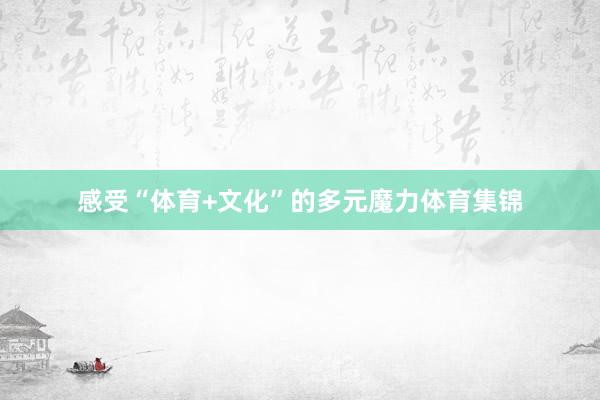 感受“体育+文化”的多元魔力体育集锦