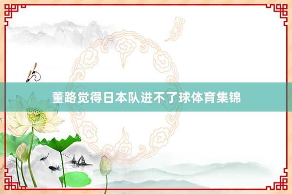 董路觉得日本队进不了球体育集锦