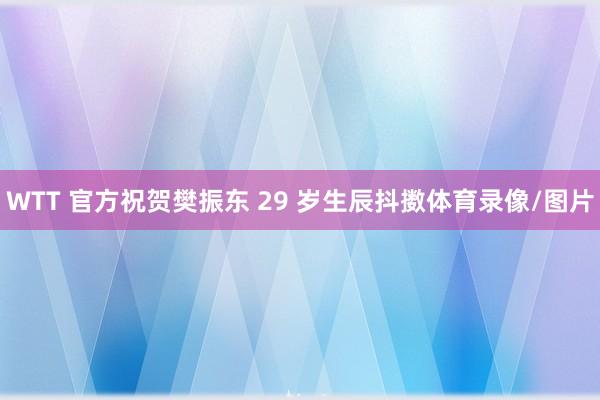 WTT 官方祝贺樊振东 29 岁生辰抖擞体育录像/图片