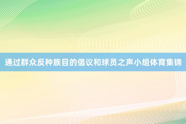 通过群众反种族目的倡议和球员之声小组体育集锦