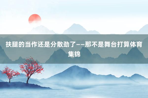 扶腿的当作还是分散劲了——那不是舞台打算体育集锦