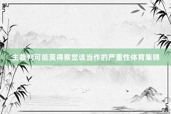 主裁判可能莫得察觉该当作的严重性体育集锦