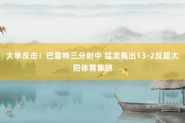 大举反击！巴雷特三分射中 猛龙轰出13-2反超太阳体育集锦