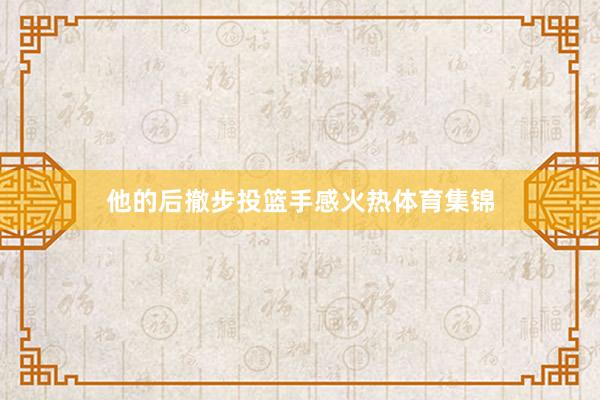 他的后撤步投篮手感火热体育集锦