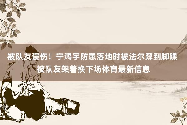 被队友误伤!宁鸿宇防患落地时被法尔踩到脚踝 被队友架着换下场体育最新信息