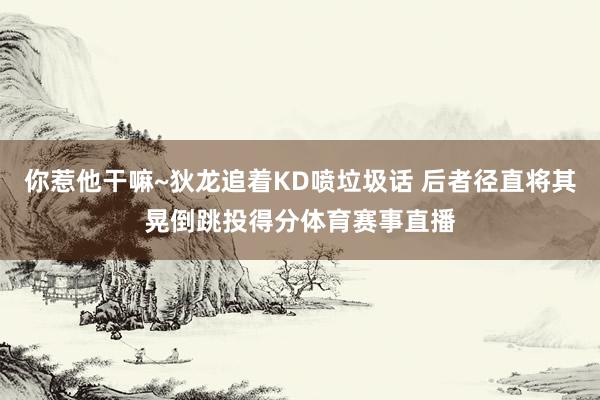 你惹他干嘛~狄龙追着KD喷垃圾话 后者径直将其晃倒跳投得分体育赛事直播