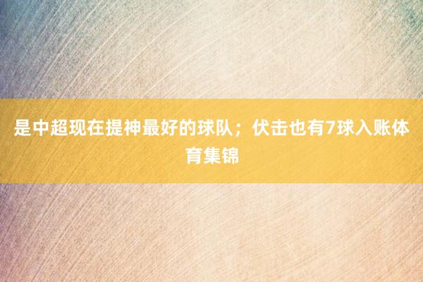 是中超现在提神最好的球队；伏击也有7球入账体育集锦