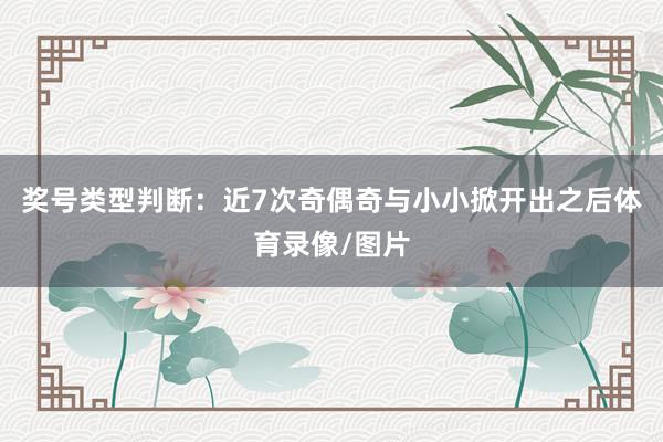 奖号类型判断：近7次奇偶奇与小小掀开出之后体育录像/图片