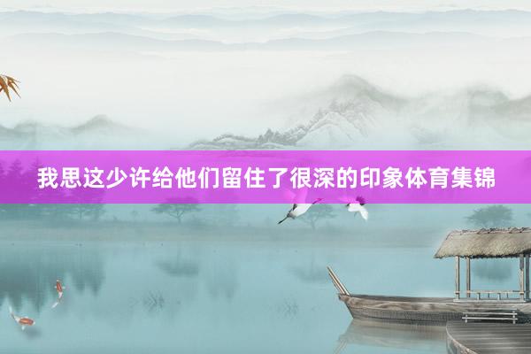 我思这少许给他们留住了很深的印象体育集锦